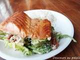 Salade césar tiède au saumon grillé à la Kat