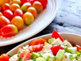 Salade de tomates, concombres & bocconcini