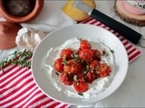 Chaud-froid de tomates cerises au yaourt citronné de Yotam Ottolenghi
