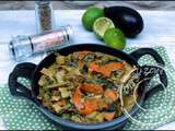 Curry coco aux légumes (haricots verts, aubergine, pommes de terre…)