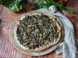 Pizza blanche aux cèpes