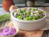 Salade aux fèves fraîches herbes et feta