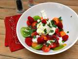 Salade colorée aux tomates et buratta