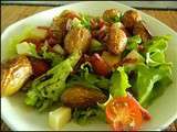 Salade composée pommes de terre, cantal et bacon