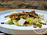 Salade de courgettes grillées, feta et pignons