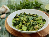 Salade de fèves à l’huile d’olive ail coriandre et citron vert de Reem Kassis
