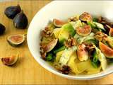 Salade de pappardelles aux figues bleu et noix