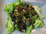 Salade fraîche de fève & boudin noir