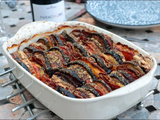 Tian d’aubergine à la coppa et fromage de chèvre