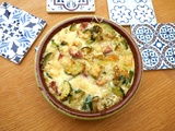 Gratin de courgettes aux perles et au jambon