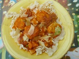 Trafilati et boulettes de poulet à l'italienne