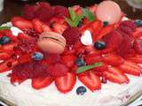 Cheesecake aux fraises et autres fruits rouges