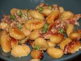 Gnocchis rissoles aux petits pois, lardons fumes, noix et parmesan