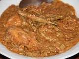 Poulet  mafe kandja  (sauce d'arachide aux gombos)
