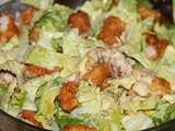 Salade de crevettes croustillantes, sauce epicee