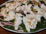 Salade de rattes aux pois gourmands, jambon blanc et radis roses