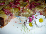 Tarte cremeuse rhubarbe et fraises