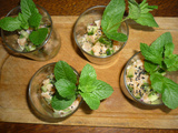 Verrines de tartare de saumon au concombre