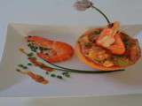 Pamplemousse aux crevettes sauce cocktail (paprika)
