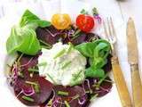 Salade de betteraves au fromage grec et ciboulette