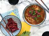 Bouillon tomate boeuf inspiration asiatique
