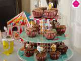 Cupcakes chocolat avec chantilly au chocolat - Theme cirque