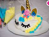 Gâteau d'anniversaire Licorne - Gâteau génoise avec des framboises et chantilly mascarpone