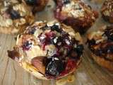 Muffin fruits rouges, amandes, flocons d’avoine