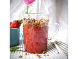 Compote fraise/rhubarbe et son granola à la fraise