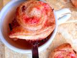 Caracoles hojaldrados de pralines rosas /Escargots feuilletés aux pralines roses