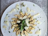 Salade verte aux artichauts crus / ensalada verde con alcachofa cruda