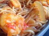 Nouilles Chinoises aux crevettes a la Sauce Piquante