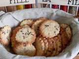 Biscuits sablés à la vanille, aux graines de sésame et le lin