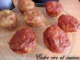 Muffins salés jambon fumé / surimi / curcuma / graines de pavot