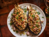 Aubergines farcies au jambon