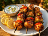 Brochettes de poulet mariné