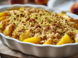 Crumble pistache cardamome aux pêches