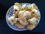 Mini croissants au jambon cru, asperges vertes et mascarpone