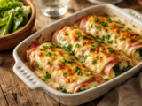 Roulés de jambon, épinards et fromage