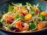 Salade de soja et crevettes aux agrumes