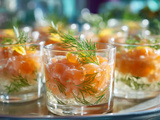 Verrines de saumon en gelée