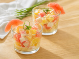 Verrines pamplemousse ananas surimi