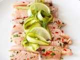 Défi Delhaize : Ceviche de saumon et tagliatelles d'asperges