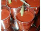 Gaspacho tomates / framboises et poivrons confits