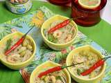 Soupe chinoise aux crevettes et édamame