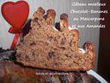 Gâteau moelleux Chocolat-Bananes au Mascarpone et aux Amandes