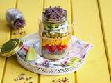 Salad jar d’été au chou rouge germé