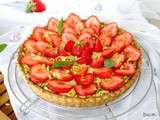 Tarte aux fraises, pistaches & à la verveine { Battle Food # 8 }