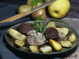 Carbonade de filet mignon au boudin et aux deux pommes