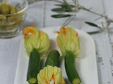 Fleurs de courgette farcies tomate olives